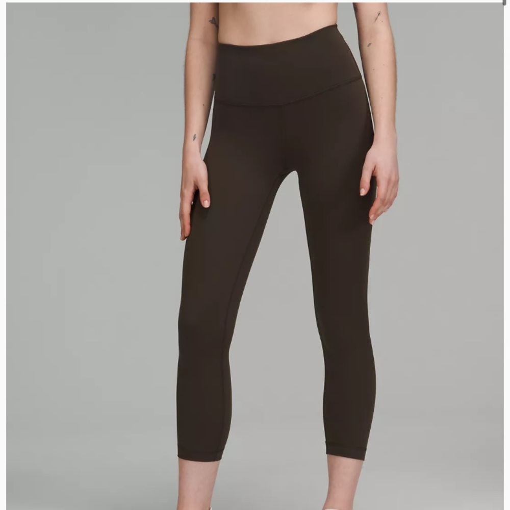 Wunder Under Train High Rise Crop Leggings Olive Green 23”